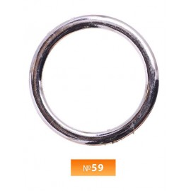 Кольцо пластиковое №59 никель 5 см (250 штук)