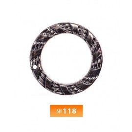 Кольцо пластиковое №118 блек никель 3.5 см (250 штук)