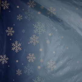 Ткань плащевка снежинка голубой (метр )