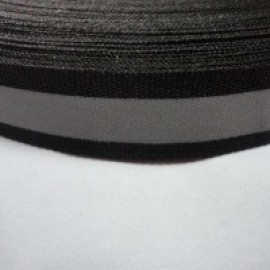 Тесьма светотражающая 2см черная (50 метров)