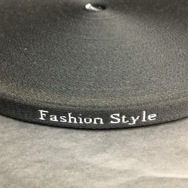 Тесьма с логотипом Fashion Style 12 мм черный (50 метров)