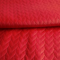 Ткань стеганный трикотаж кожа косичка красный (метр )